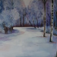 Witte wereld, olieverf op doek, 50x60cm