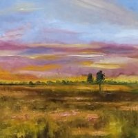 Ondergaande-zon-olieverf-op-paneel-120-x-30-cm