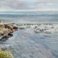 Simrishamn, olieverf op paneel, 20x30cm