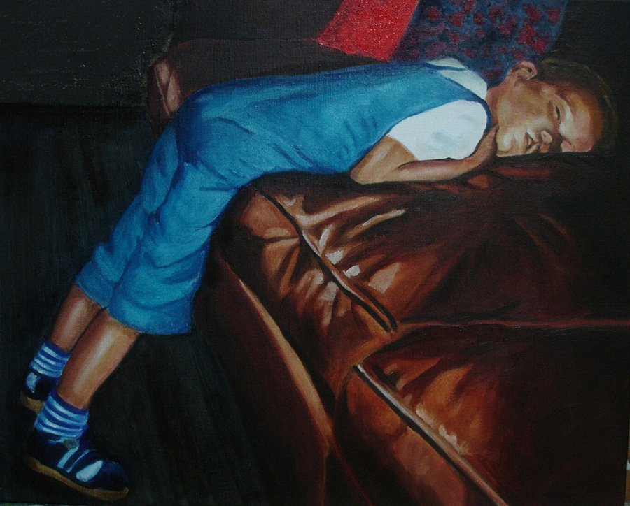 Sleeping Wisja, olieverf op doek, 40x50cm