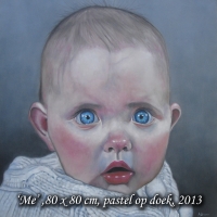 Hannah, pastel op doek, 80x80cm