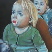 Watching it, pastel op paneel, 40x50cm