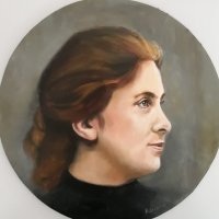 portret-Ceslestine-rond-20-cm-olieverf-op-paneel